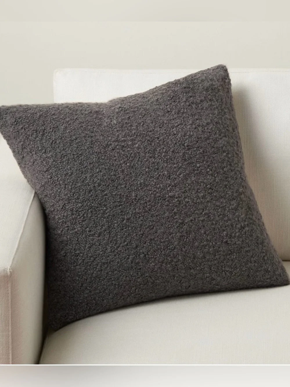 Pottery Barn Boucle Pillow Cover 20x20 Charcoal Gray NWT Rare